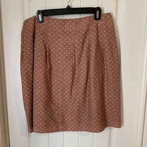 Ann Taylor LOFT Polka Dot Rayon Blend Skirt ~ Sz 12
